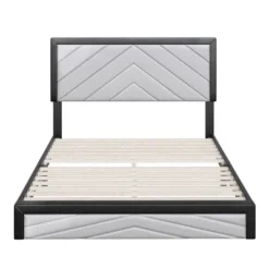 Blake Chevron Stitched Upholstered Platform Bed - Eco Dream -Baxton Studio Store GUEST fe2fad09 a664 41f3 8b80 ebb184bbc916