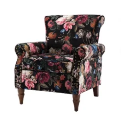 Araceli Traditional Comfy Floral Livingroom Armchair | ARTFUL LIVING DESIGN -Baxton Studio Store GUEST fe6e540d e008 447c 9e52 bb96bb63cca1
