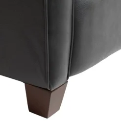 Elm Lane Livorno Gray Genuine Leather Recliner Chair Modern Armchair Comfortable Push Manual Reclining Footrest Tufted For Bedroom Living Room Reading -Baxton Studio Store GUEST fe83bd38 4b46 42bf abdf d878677b7aa0